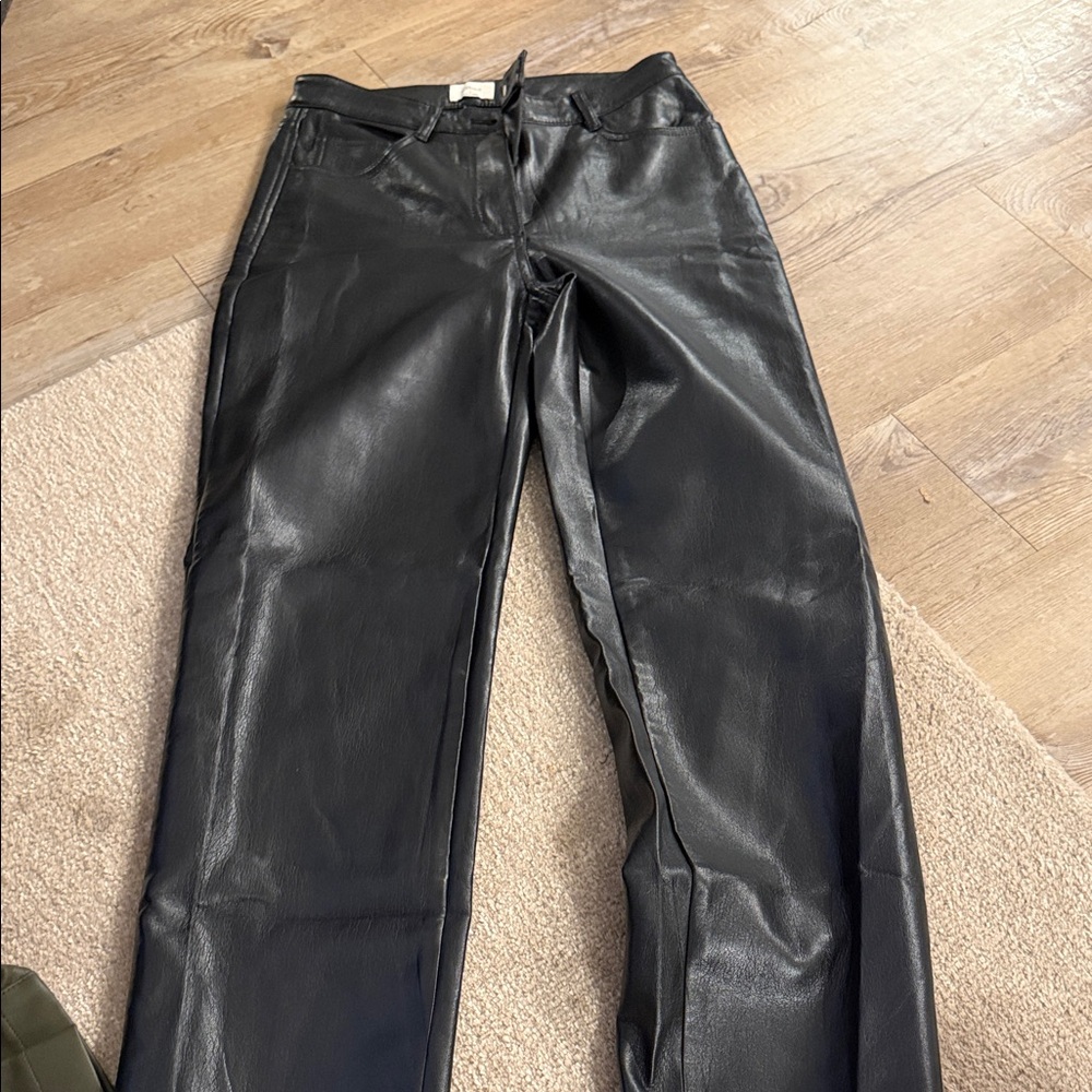 Aritzia Wilfred Black Leather Pants